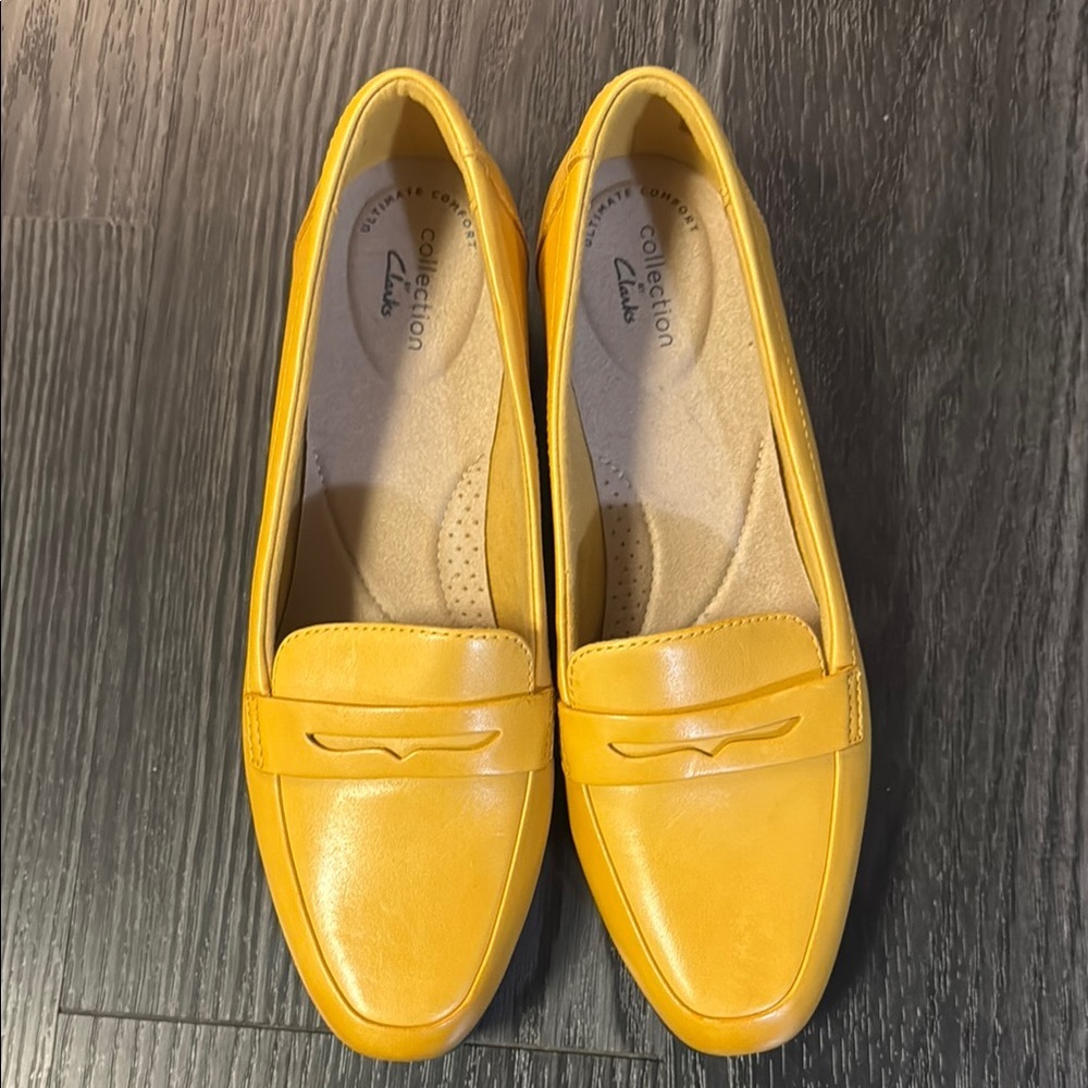 NWOB🍍CLARKS COLLECTION JULIET COAST🍍YELLOW JAUNE🍍SZ 8W